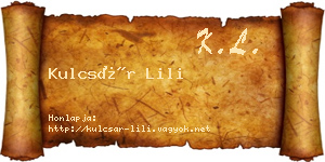 Kulcsár Lili névjegykártya
