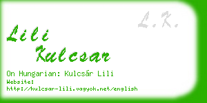 lili kulcsar business card