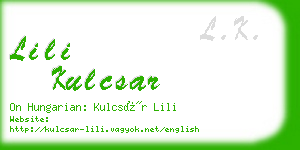 lili kulcsar business card